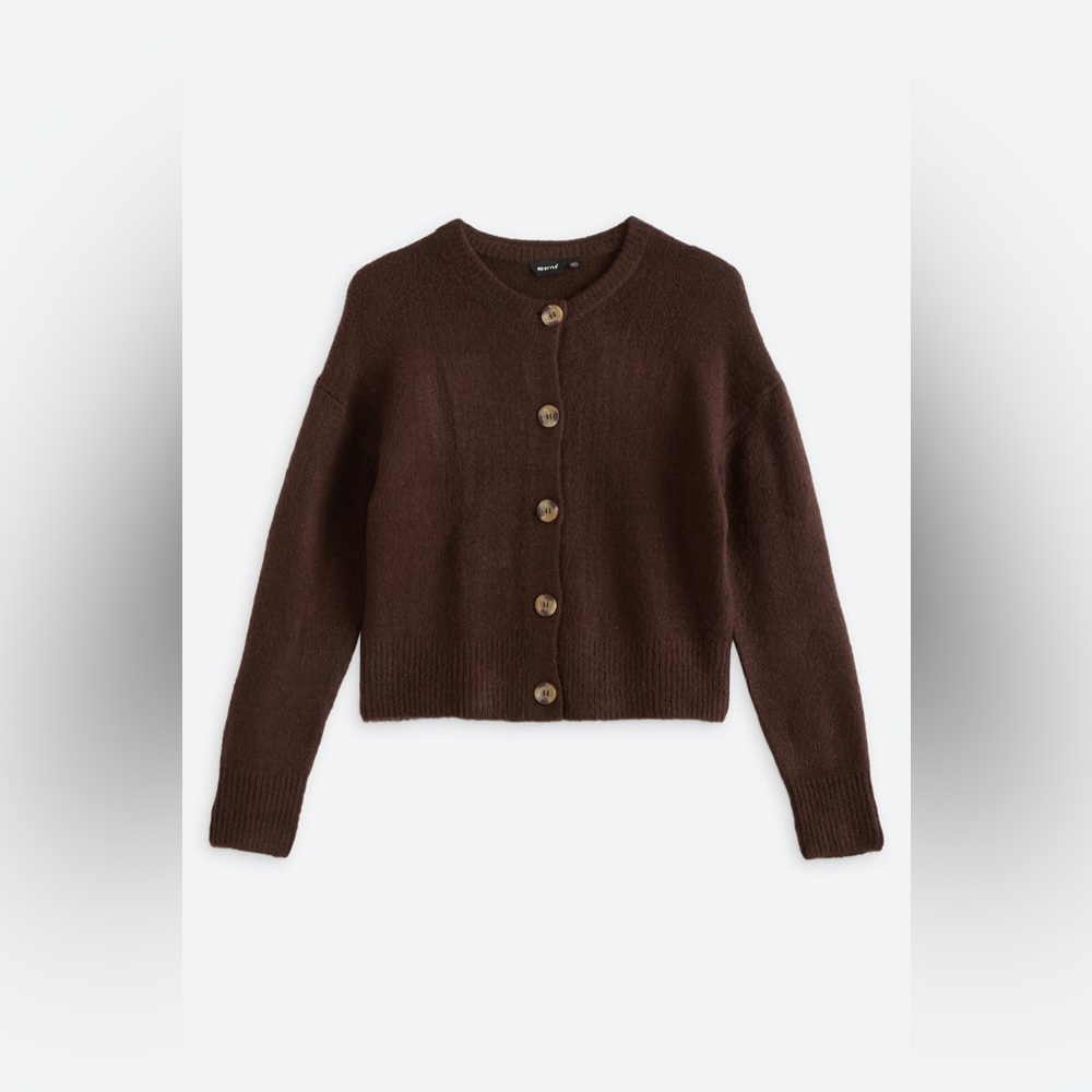 NWT RD STYLE Wren Crewneck Cardigan in Brown - Picture 5 of 10